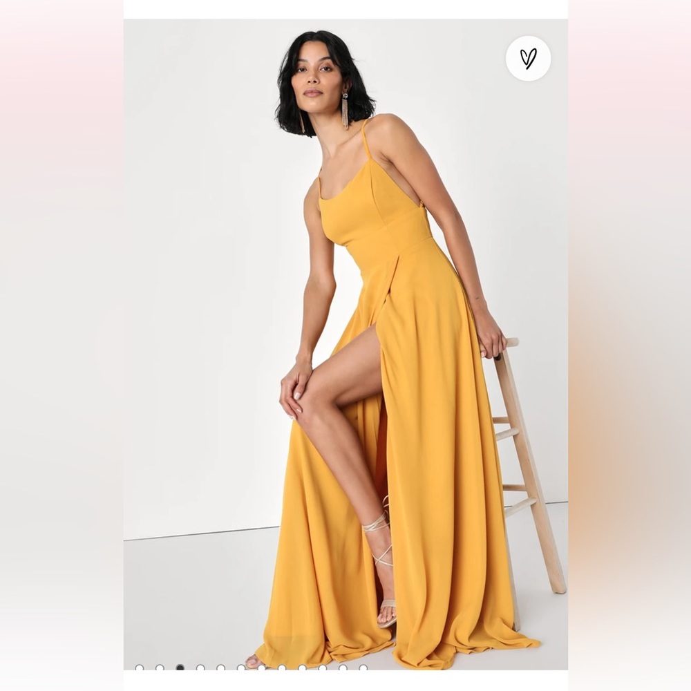 COPY - Lulu’s mustard yellow backless maxi dress